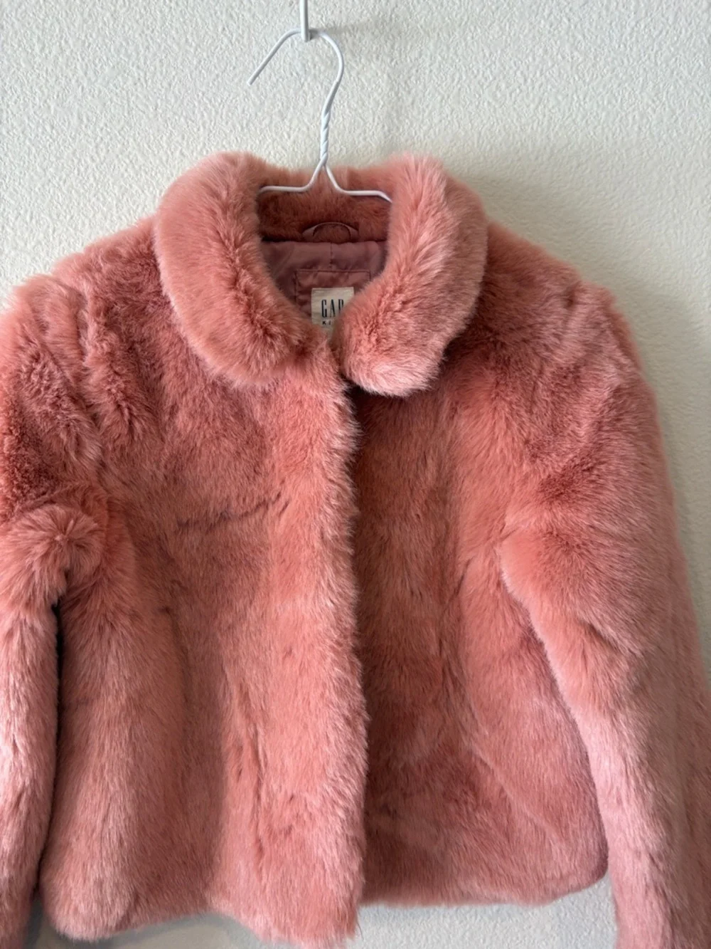 Fuzzy faux fur blush pink jacket